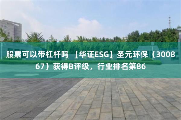 股票可以带杠杆吗 【华证ESG】圣元环保（300867）获得B评级，行业排名第86